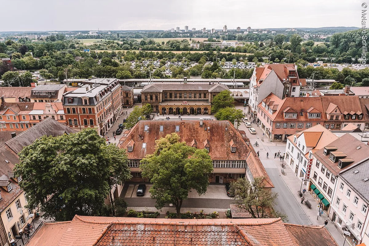 Blick auf Bahnhof Erlangen