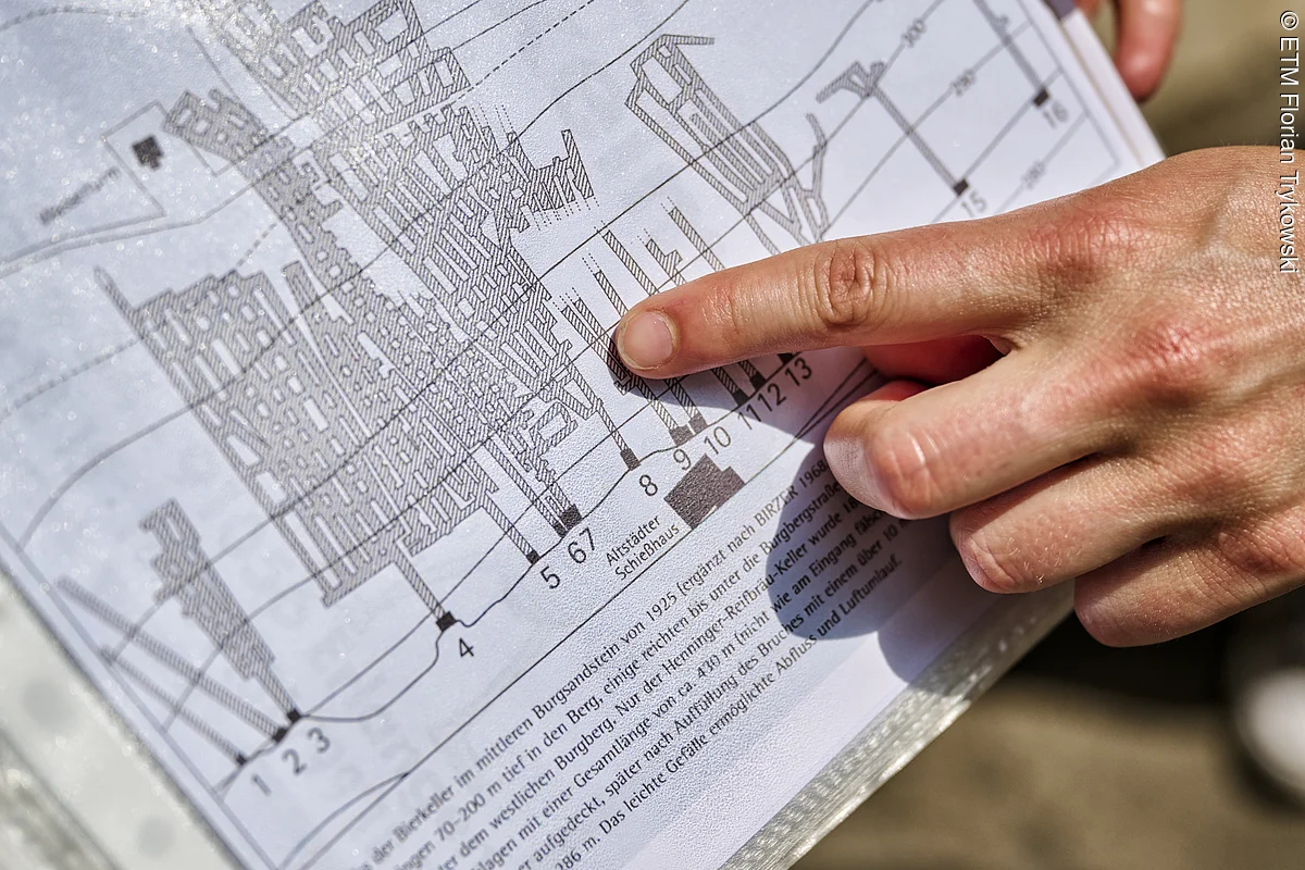 Plan der Erlanger Keller am Burgberg Plan der Erlanger Keller am Burgberg